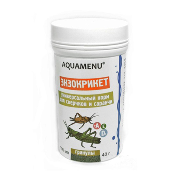 Корм AQUAMENU Экзокрикет для сверчков и саранчи, 100мл (40г)