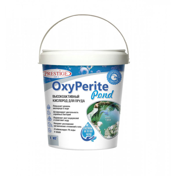Препарат для обогащения воды кислородом и против водорослей в пруду OxyPerit Pond, 1кг